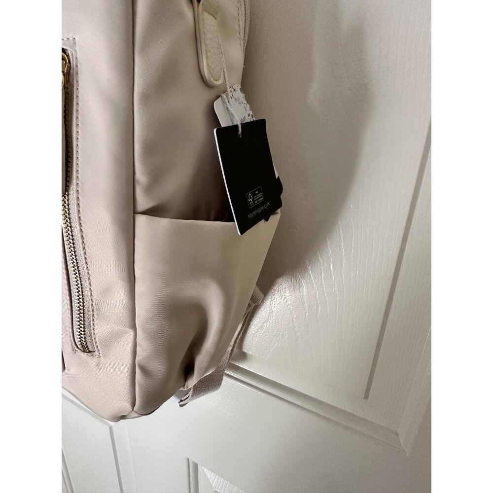 New Haute Hippie Off White On the Go Backpack W Adjustable Straps & Gold Accents - Picture 14 of 16